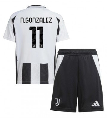 Juventus Nicolas Gonzalez #11 Hemmakläder Barn 2024-25 Kortärmad (+ Korta byxor)